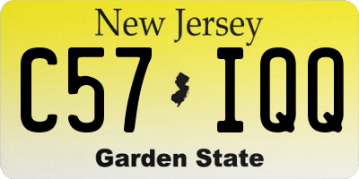 NJ license plate C57IQQ