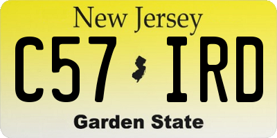NJ license plate C57IRD