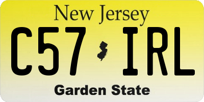 NJ license plate C57IRL