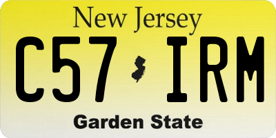 NJ license plate C57IRM