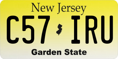 NJ license plate C57IRU