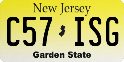 NJ license plate C57ISG