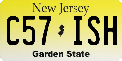 NJ license plate C57ISH