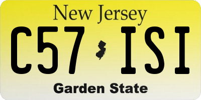 NJ license plate C57ISI