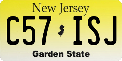 NJ license plate C57ISJ