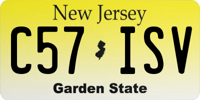 NJ license plate C57ISV