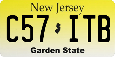 NJ license plate C57ITB