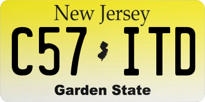 NJ license plate C57ITD
