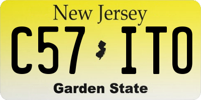 NJ license plate C57ITO