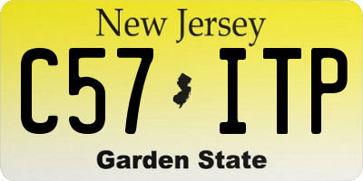 NJ license plate C57ITP
