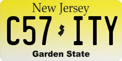 NJ license plate C57ITY