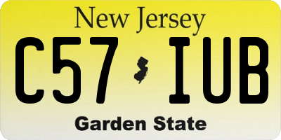 NJ license plate C57IUB