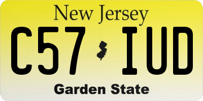 NJ license plate C57IUD