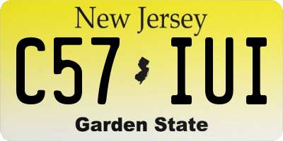 NJ license plate C57IUI