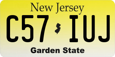 NJ license plate C57IUJ