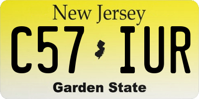 NJ license plate C57IUR
