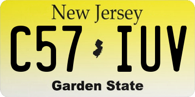 NJ license plate C57IUV