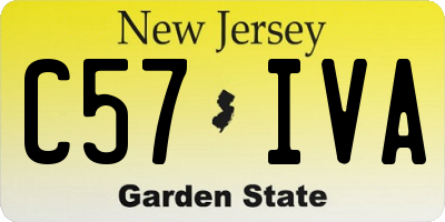 NJ license plate C57IVA