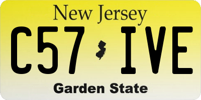 NJ license plate C57IVE