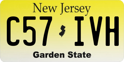 NJ license plate C57IVH