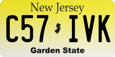 NJ license plate C57IVK