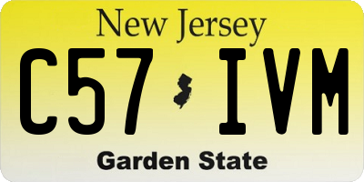 NJ license plate C57IVM