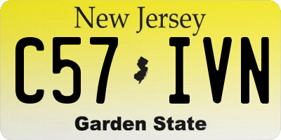 NJ license plate C57IVN