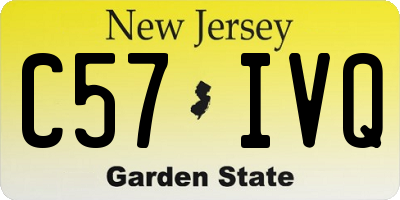 NJ license plate C57IVQ
