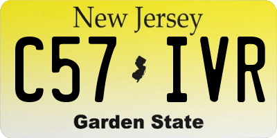 NJ license plate C57IVR