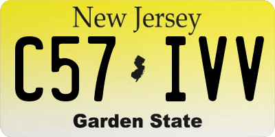 NJ license plate C57IVV