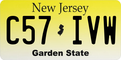 NJ license plate C57IVW