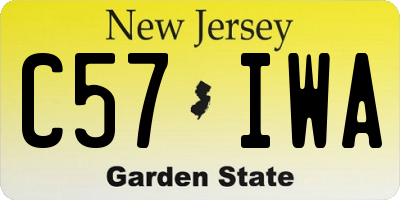 NJ license plate C57IWA