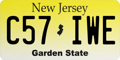NJ license plate C57IWE