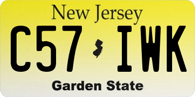 NJ license plate C57IWK