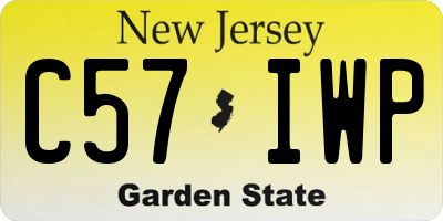 NJ license plate C57IWP
