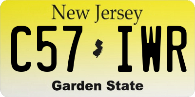NJ license plate C57IWR