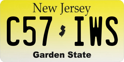NJ license plate C57IWS