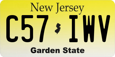 NJ license plate C57IWV