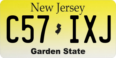NJ license plate C57IXJ