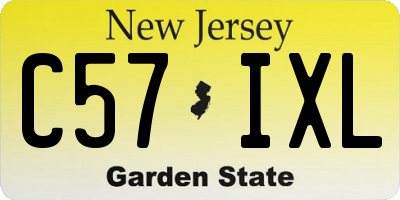 NJ license plate C57IXL