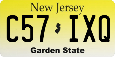 NJ license plate C57IXQ