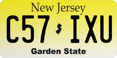 NJ license plate C57IXU