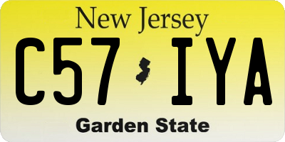 NJ license plate C57IYA
