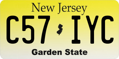 NJ license plate C57IYC
