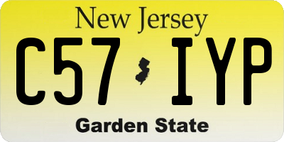 NJ license plate C57IYP