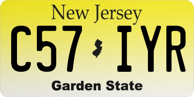 NJ license plate C57IYR
