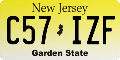 NJ license plate C57IZF