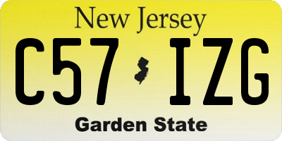 NJ license plate C57IZG