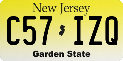 NJ license plate C57IZQ