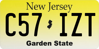 NJ license plate C57IZT